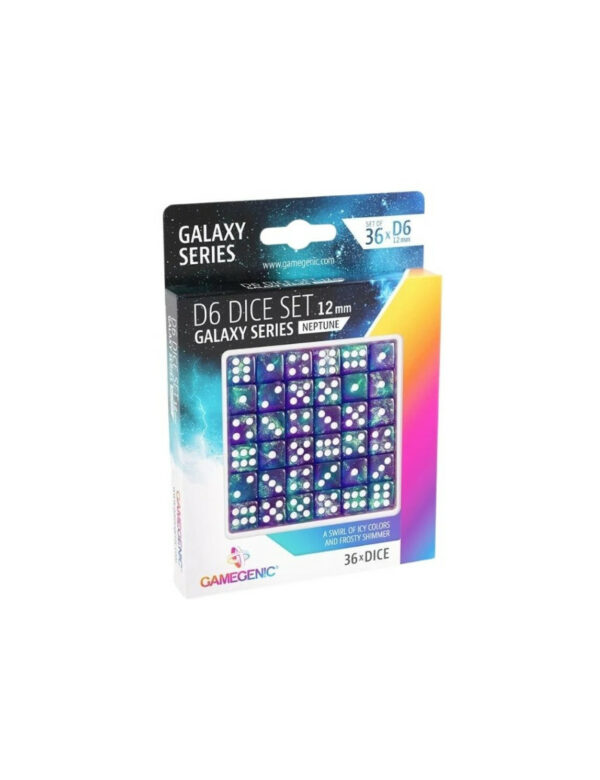 Set de 36 Dés à  6 faces 12mm Galaxy Series neptune Gamegenic