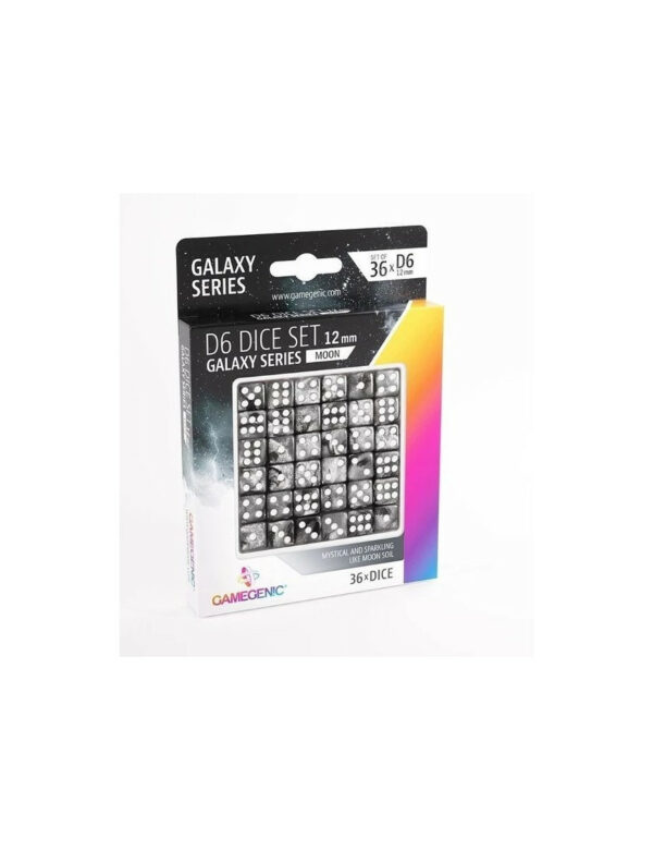 Set de 36 Dés à  6 faces 12mm Galaxy Series Moon Gamegenic