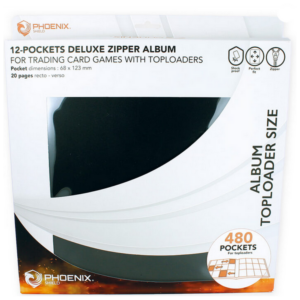PHOENIX SHIELD ALBUM DELUXE ZIP TOPLOADER 12 CASES POUR 480 CARTES